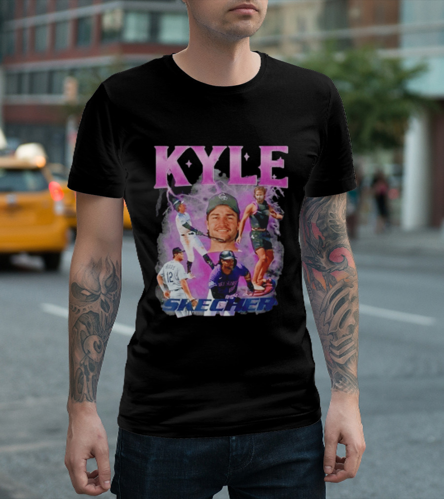 Kyle Skechers Baseball Player Collage T-Shirt