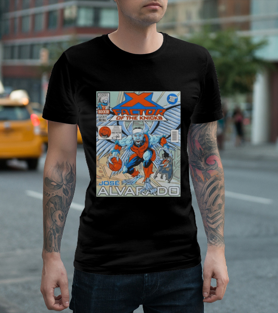 Knicks Jose Alvarado X Factor Comic Style New York Basketball Player T-Shirt