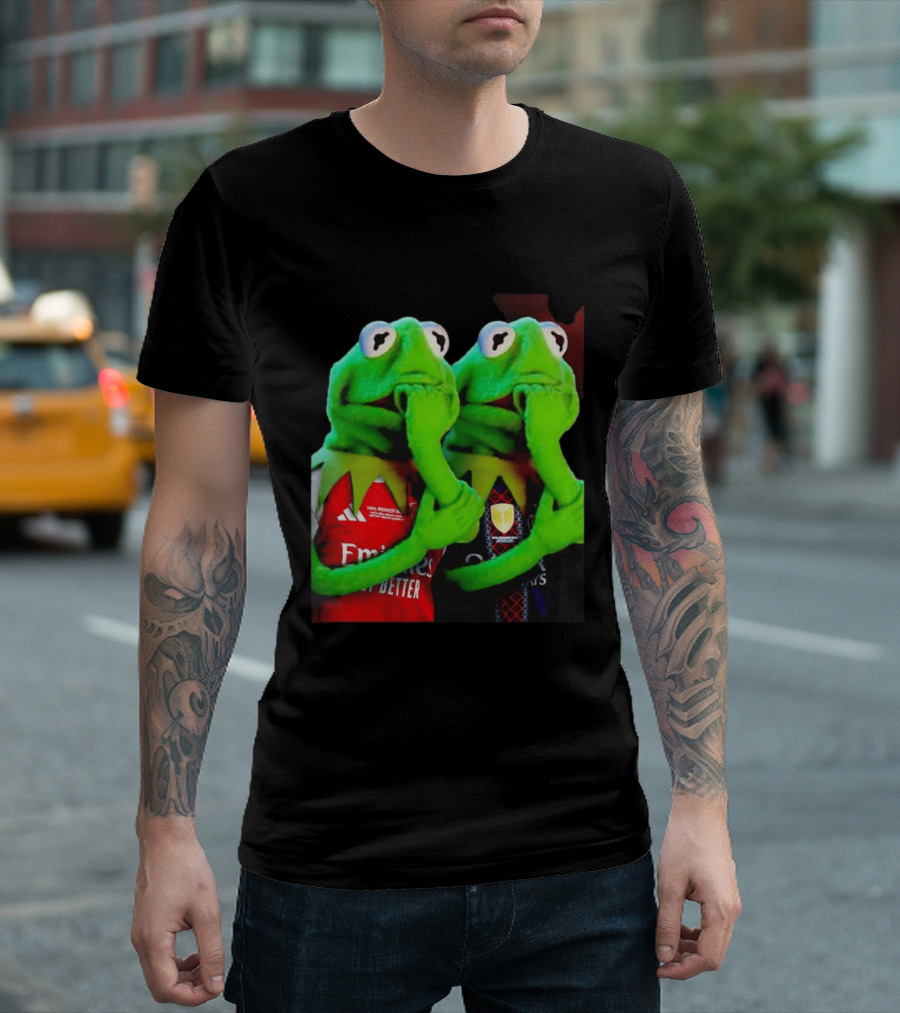 Kermit The Frog Thinking Arsenal Paris Saint Germain Final Budapest Emirates Groupama 2023 T-Shirt