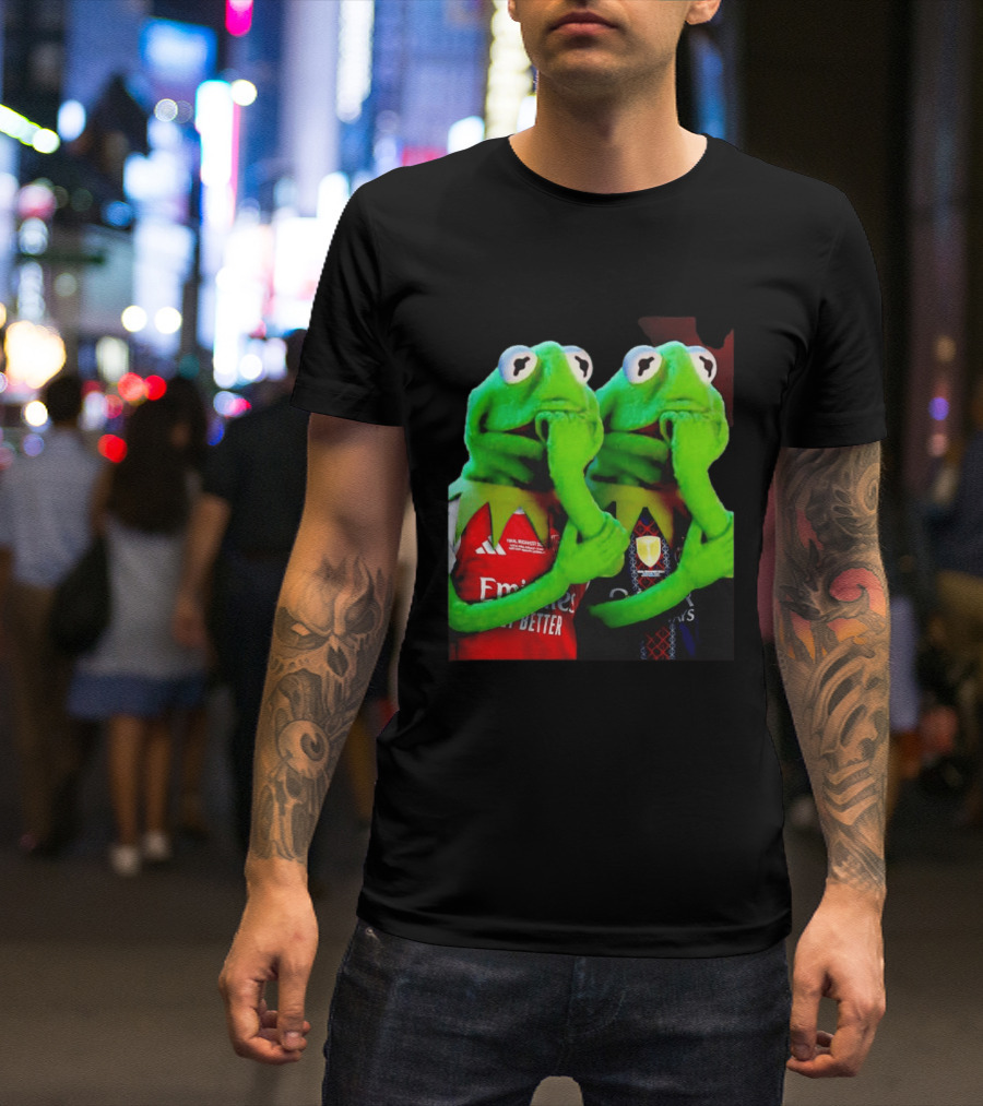 Kermit The Frog Thinking Arsenal Paris Saint Germain Final Budapest Emirates Groupama 2023 T-Shirt
