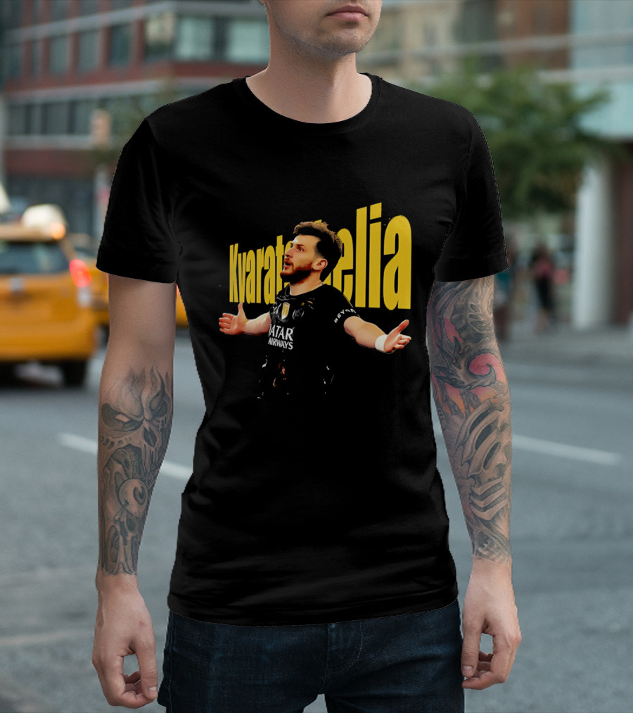 Paris Saint Germain Qatar Airways Kvaratskhelia T-Shirt