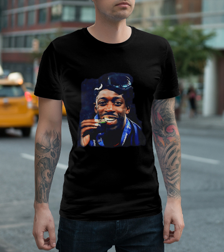 Paris Saint Germain Ousmane Dembele Biting Medal Celebration T-Shirt