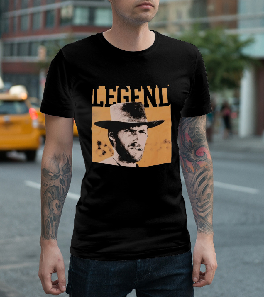 Legend Clint Eastwood Smoking Cigar Classic Western T-Shirt