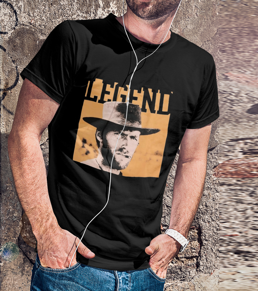 Legend Clint Eastwood Smoking Cigar Classic Western T-Shirt