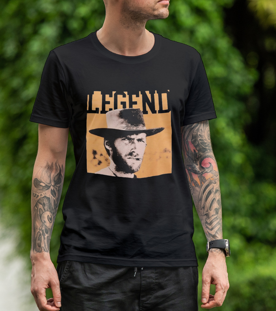 Legend Clint Eastwood Smoking Cigar Classic Western T-Shirt