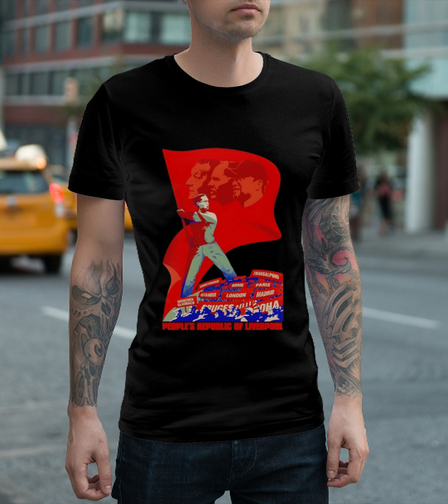 People's Republic Of Liverpool Transalpino Anfield Heroes Reds Cities Flag T-Shirt