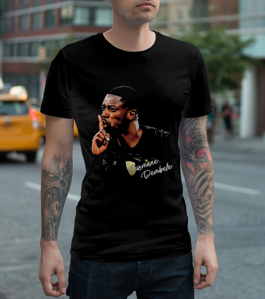Ousmane Dembele Shhh Gesture PSG Soccer Star T-Shirt