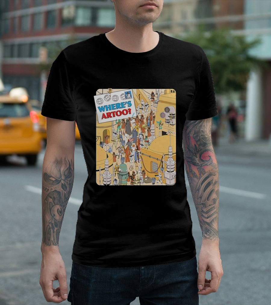 Where's Artoo Star Wars R2 D2 Tatooine Scene T-Shirt