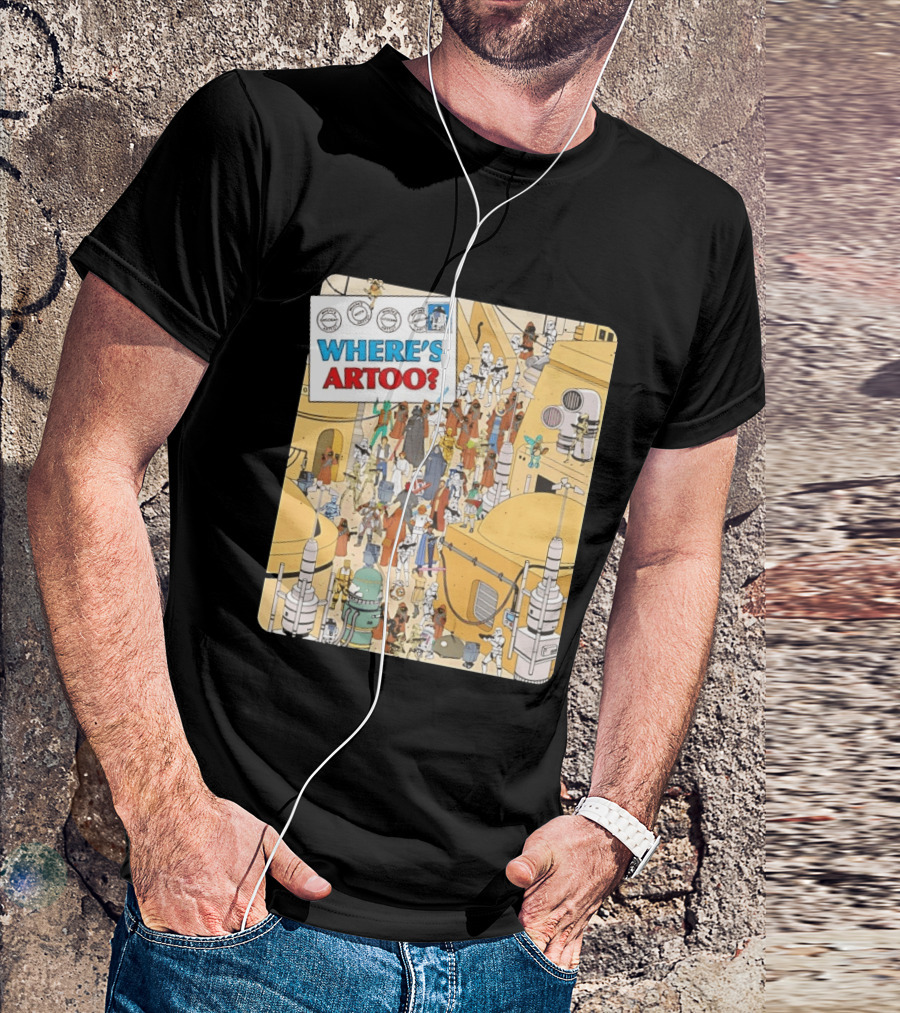 Where's Artoo Star Wars R2 D2 Tatooine Scene T-Shirt