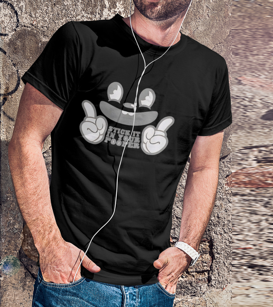 Stick It In Your Pooper Rubber Hose Style Cartoon Face T-Shirt