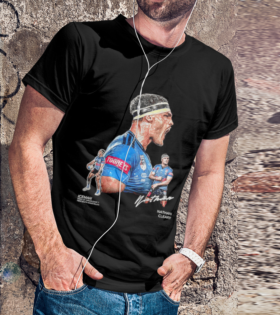 Tooheys Nathan Cleary NSW Blues Rugby Player Collage T-Shirt