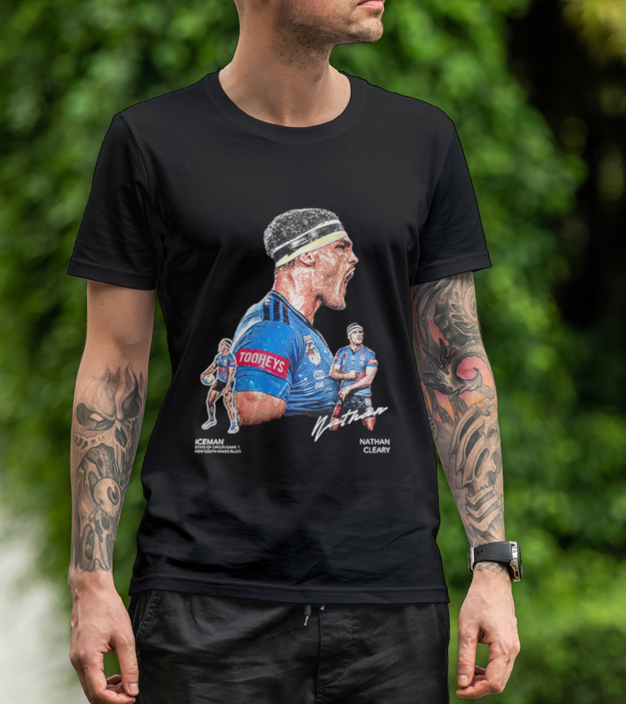 Tooheys Nathan Cleary NSW Blues Rugby Player Collage T-Shirt