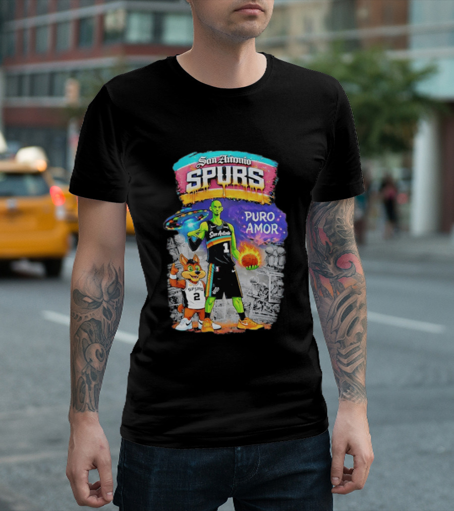 San Antonio Spurs Alien Basketball Puro Amor Fiesta Vibes T-Shirt