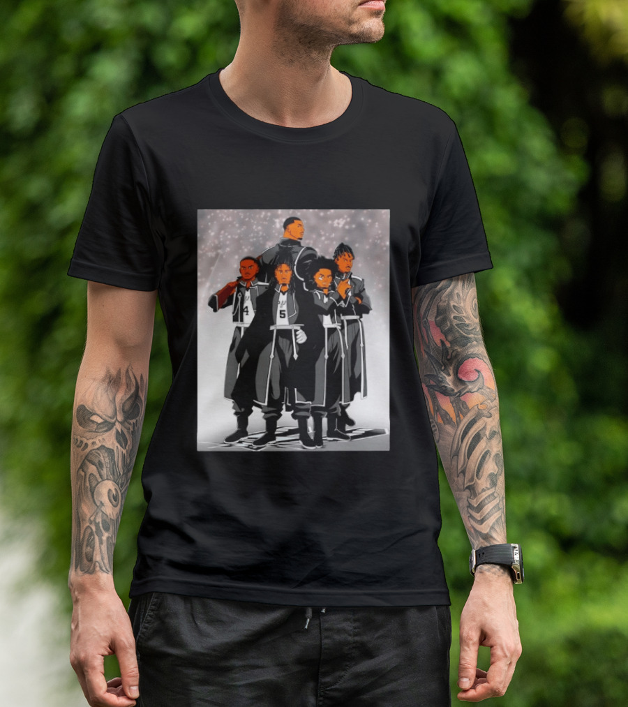 San Antonio Spurs Anime Player Characters 4 5 Basketball Team T-Shirt