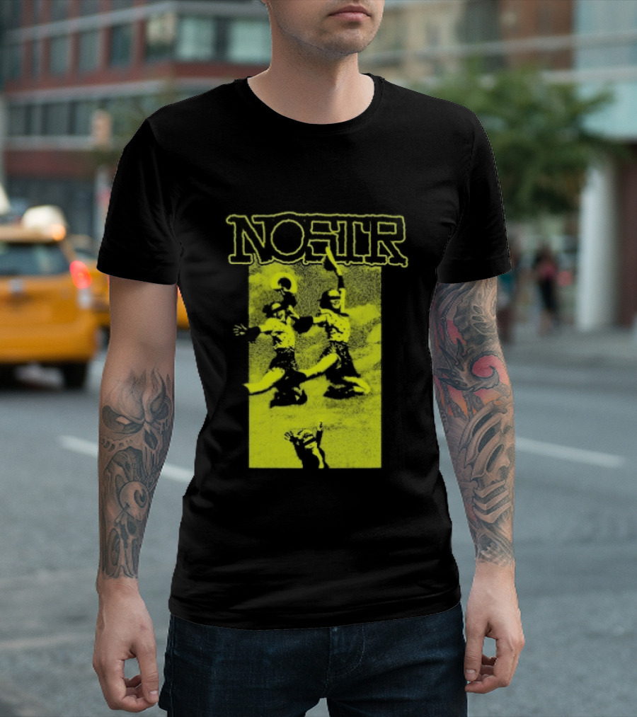 NOSTR Cheerleader Cartoon Character In Bold Font T-Shirt