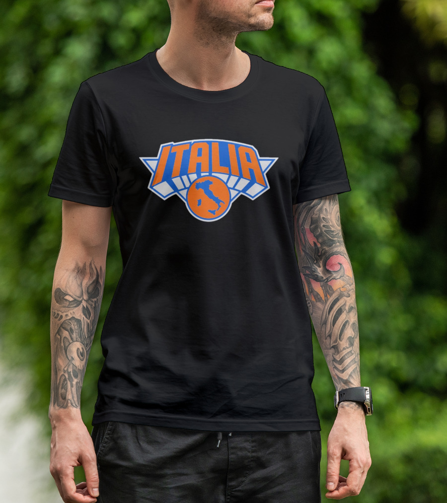 Italia New York Knicks Basketball Italy Map T-Shirt