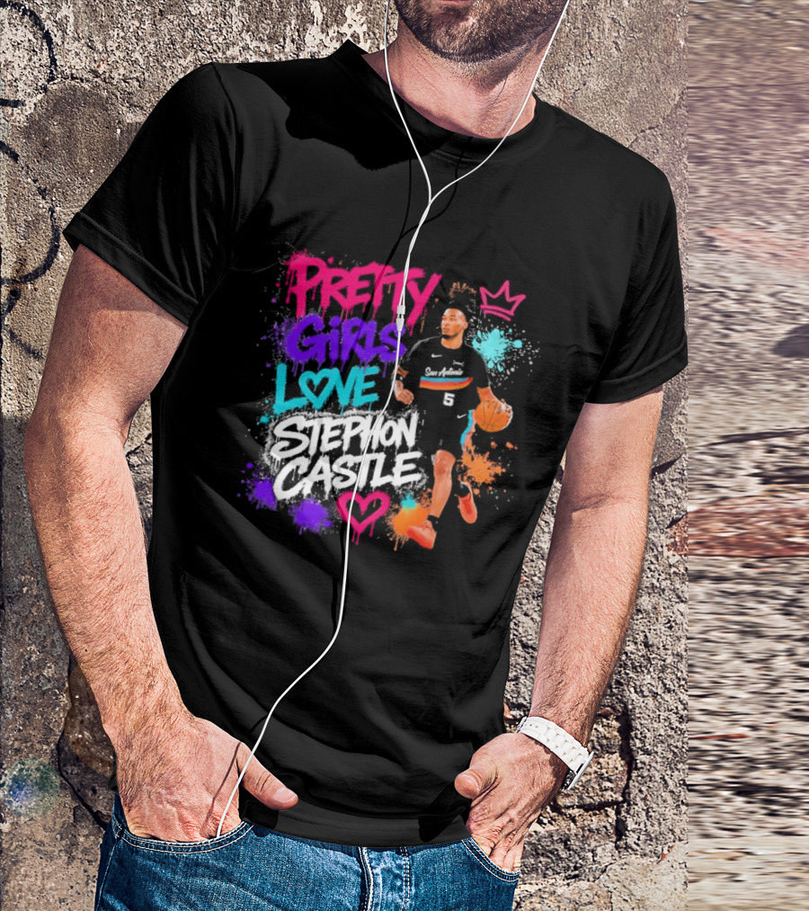 San Antonio Spurs Pretty Girls Love Stephon Castle Basketball T-Shirt