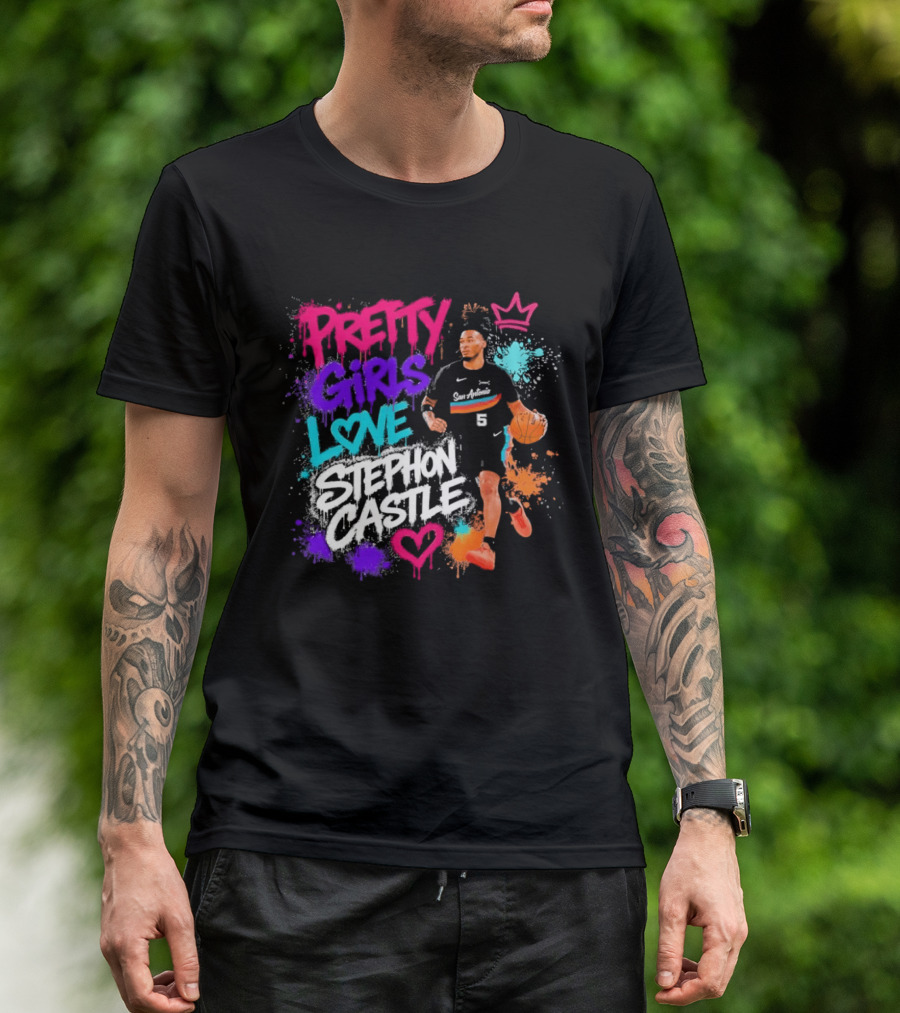 San Antonio Spurs Pretty Girls Love Stephon Castle Basketball T-Shirt