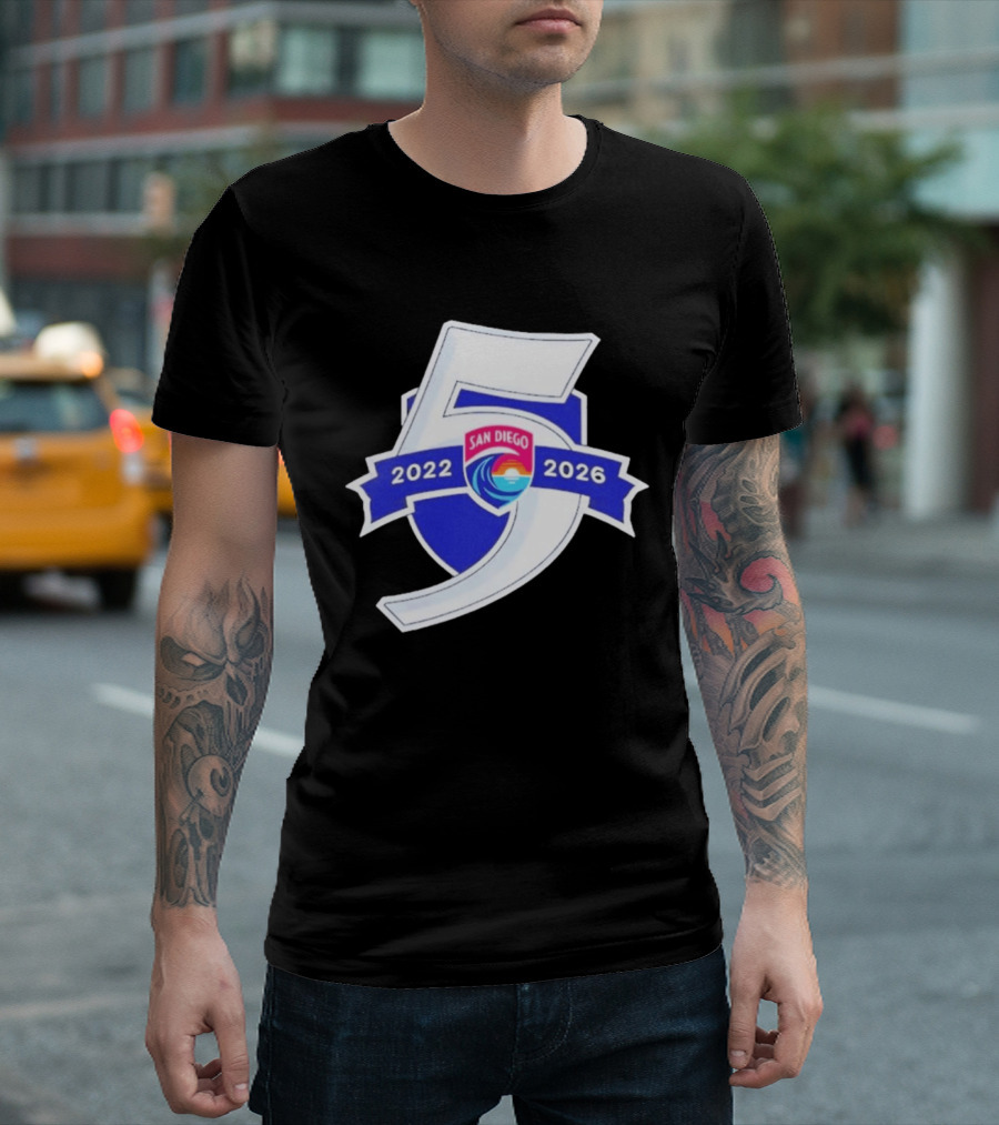 San Diego Wave FC 5 Year Anniversary 2022 2026 T-Shirt