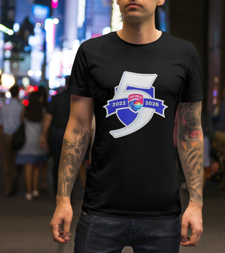 San Diego Wave FC 5 Year Anniversary 2022 2026 T-Shirt