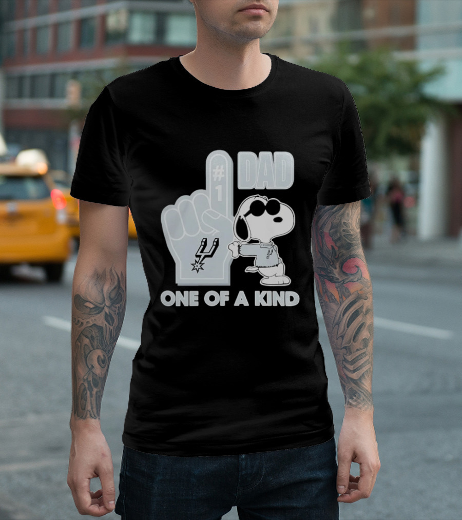 Snoopy Wearing Sunglasses With Spurs Foam Finger One Of A Kind Dad T-Shirt
