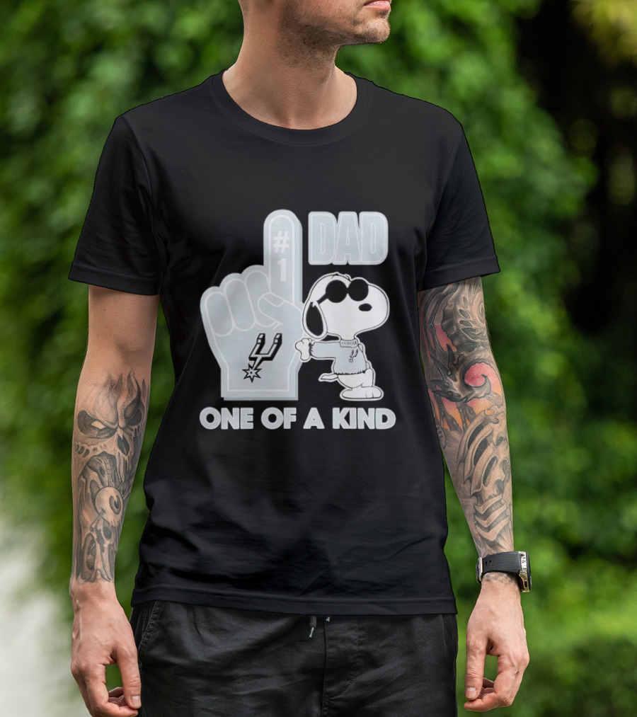 Snoopy Wearing Sunglasses With Spurs Foam Finger One Of A Kind Dad T-Shirt