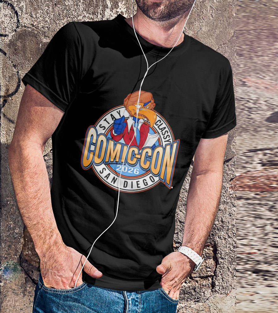 Stay Classy Comic Con San Diego 2026 Ron Burgundy Bird T-Shirt