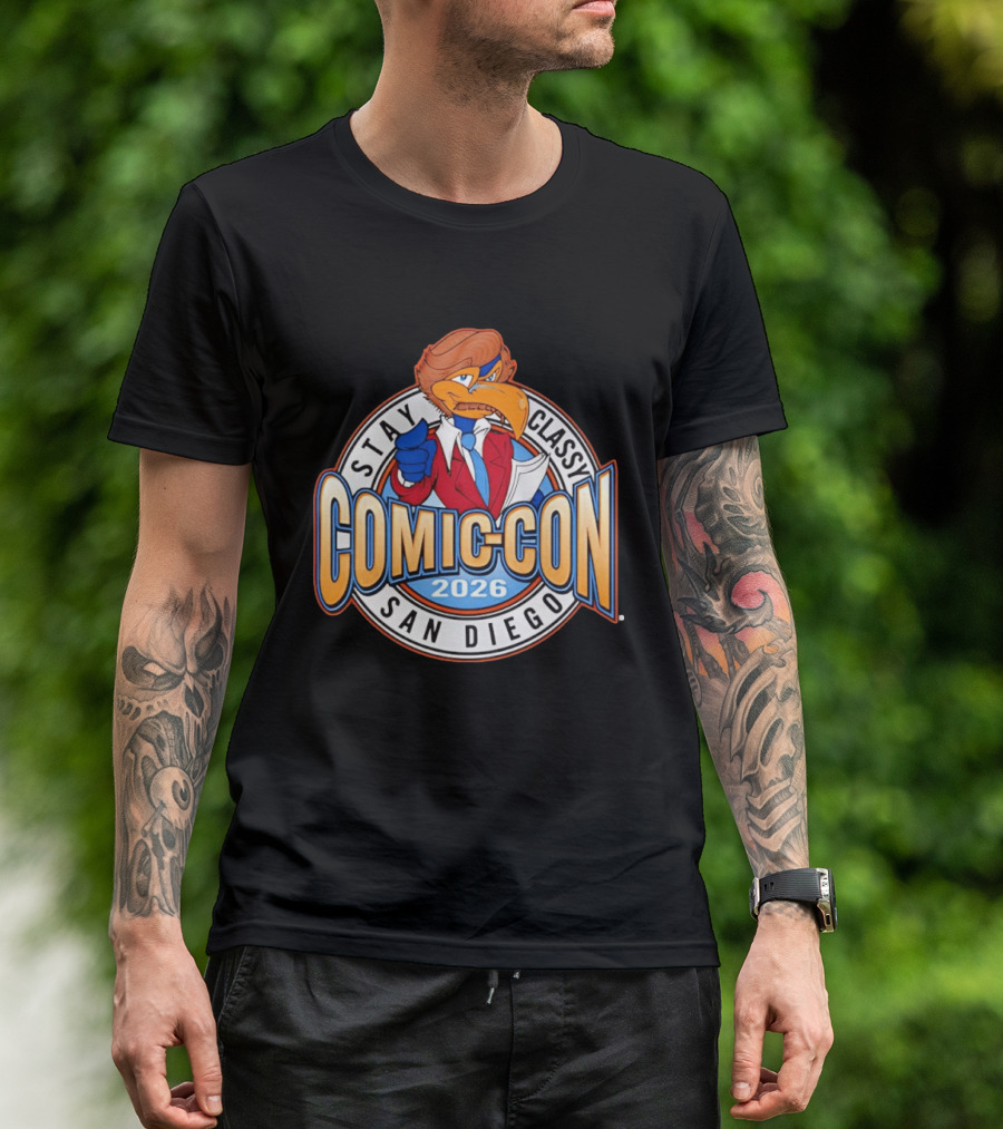 Stay Classy Comic Con San Diego 2026 Ron Burgundy Bird T-Shirt
