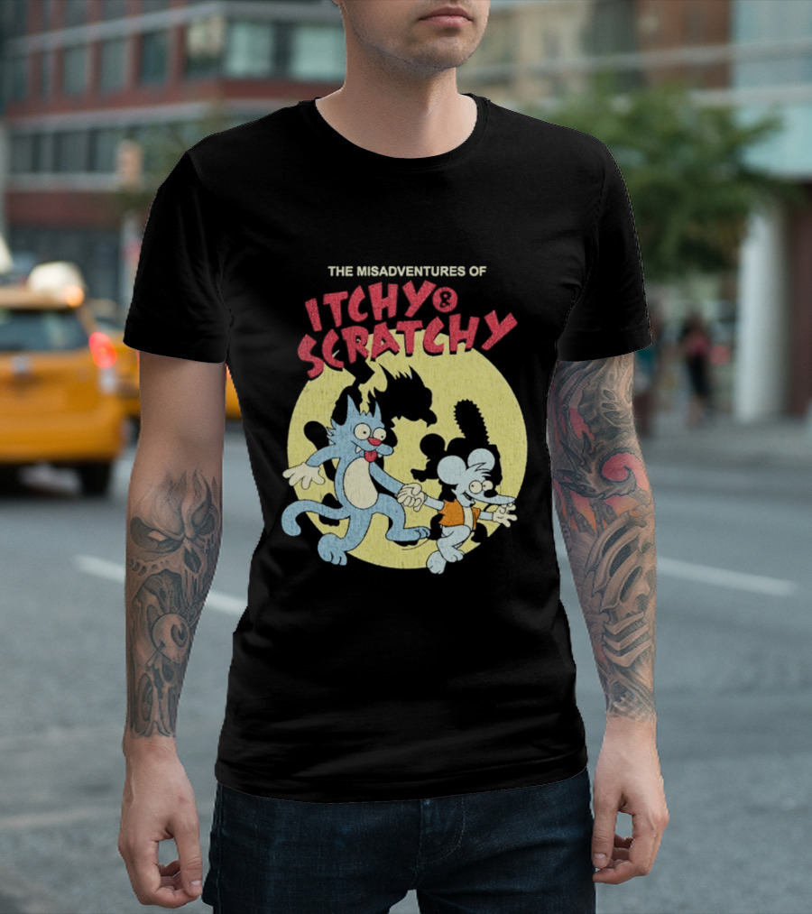 The Misadventures Of Itchy Scratchy Cartoon Characters T-Shirt
