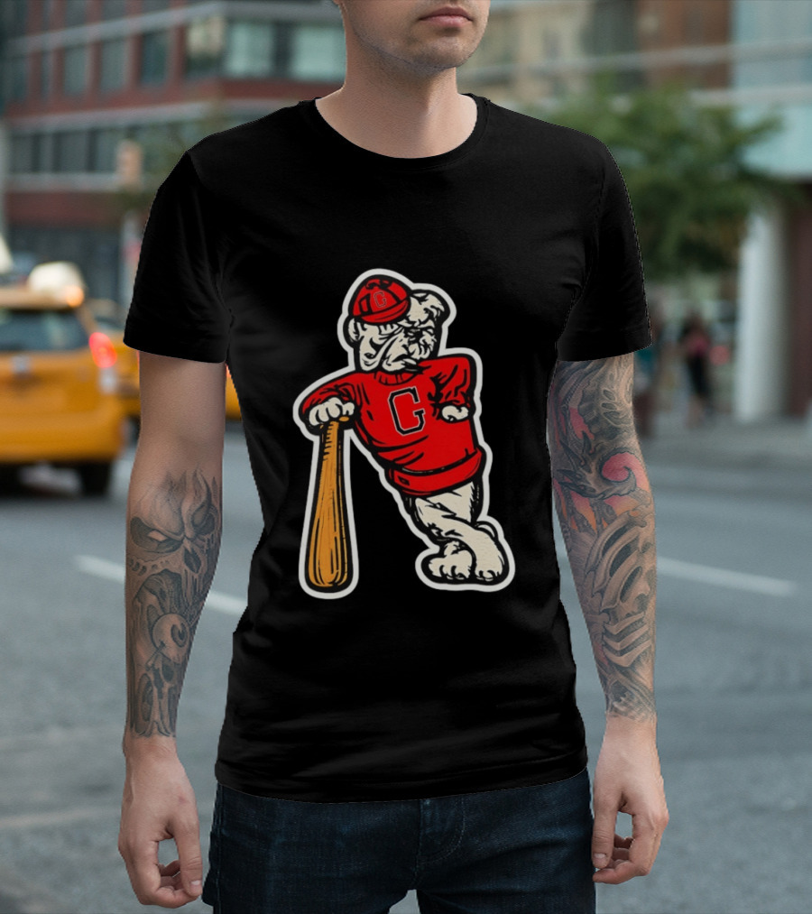University Of Georgia Bulldogs Baseball Mascot Vintage Collegiatejára T-Shirt