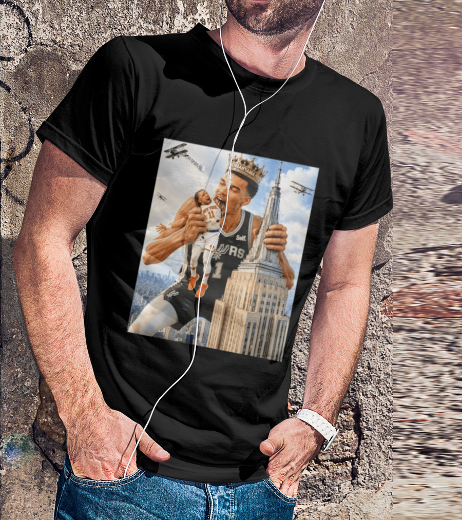 Victor Wembanyama Spurs Empire State Building Jalen Brunson Let's Go Spurs T-Shirt