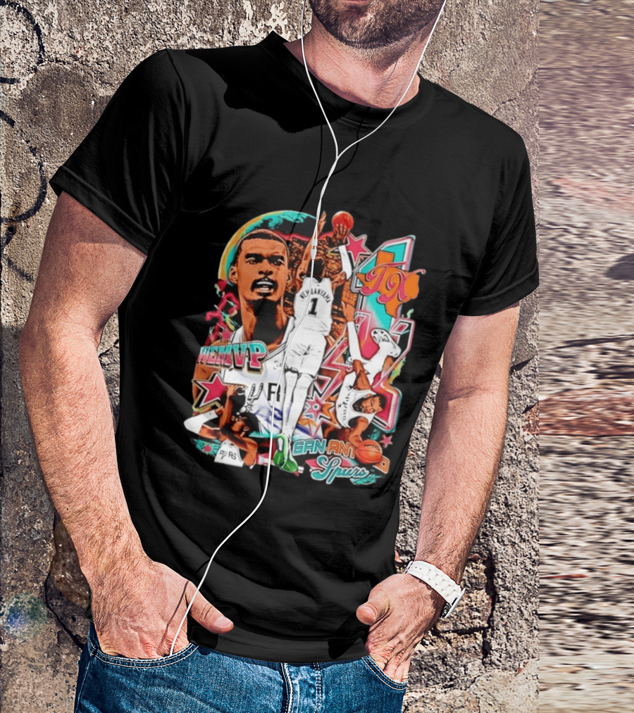Wembanyama WEMVP San Antonio Spurs Basketball Action TX T-Shirt