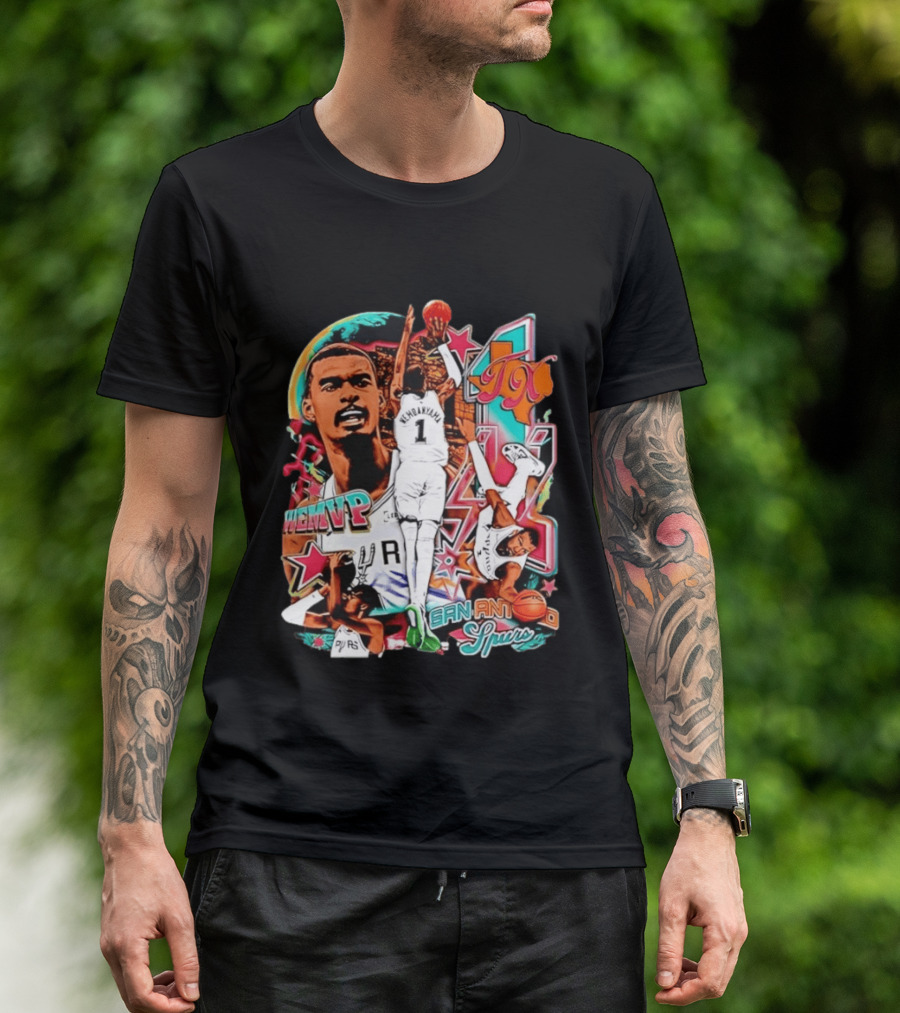 Wembanyama WEMVP San Antonio Spurs Basketball Action TX T-Shirt