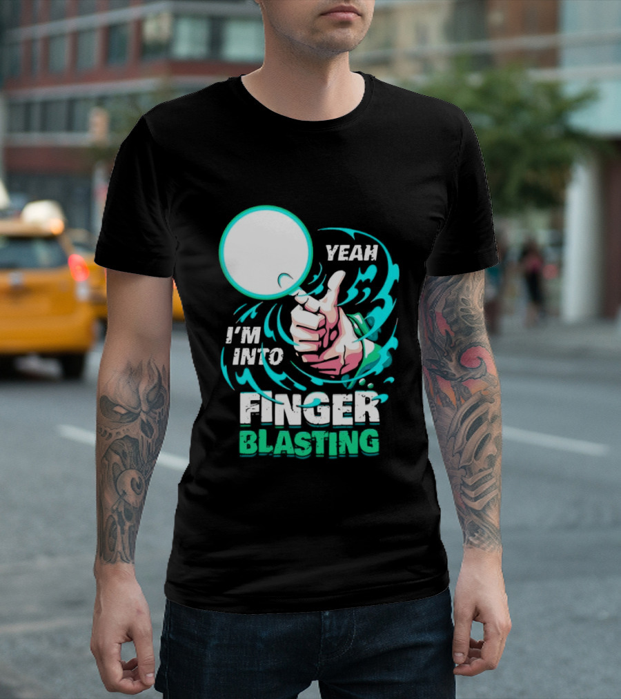 Yeah I Am Into Finger Blasting Cartoon Thumbs Up Spiral T-Shirt