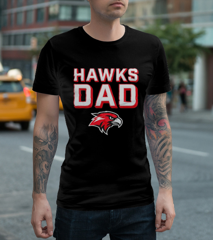 Hawks Dad Red Hawk Sports Fan T-Shirt