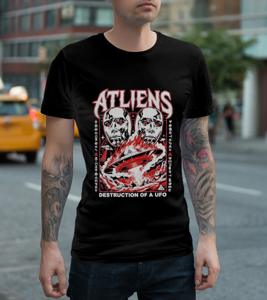 Atliens Room Six Destruction Of A UFO Attack Crew 4318 T-Shirt
