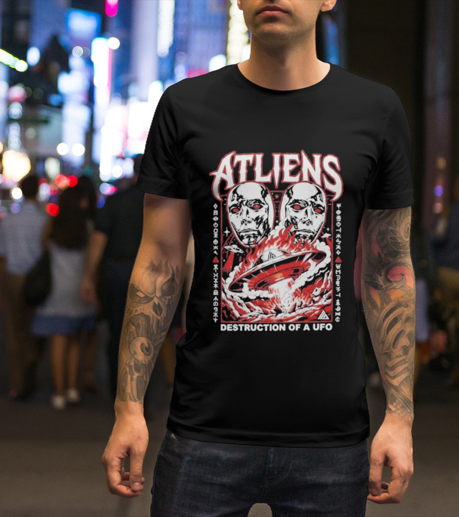 Atliens Room Six Destruction Of A UFO Attack Crew 4318 T-Shirt