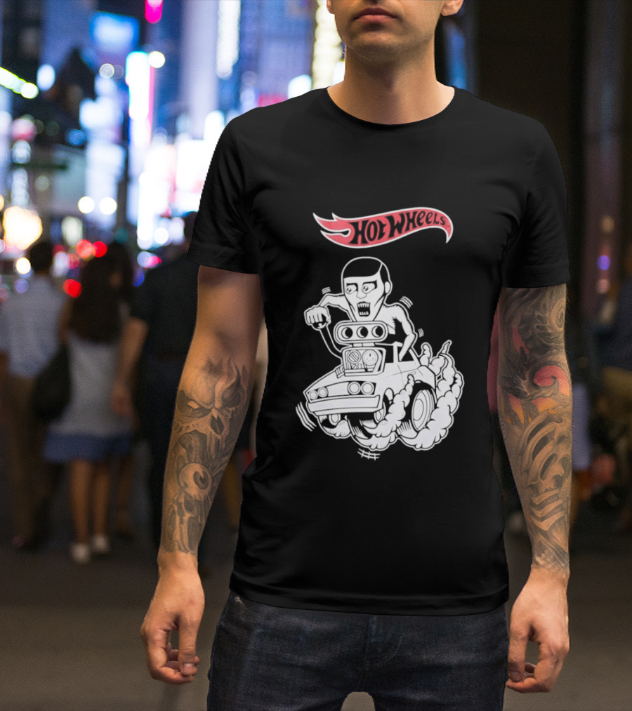 Hot Wheels Racing Car Driver Black Flame T-Shirt