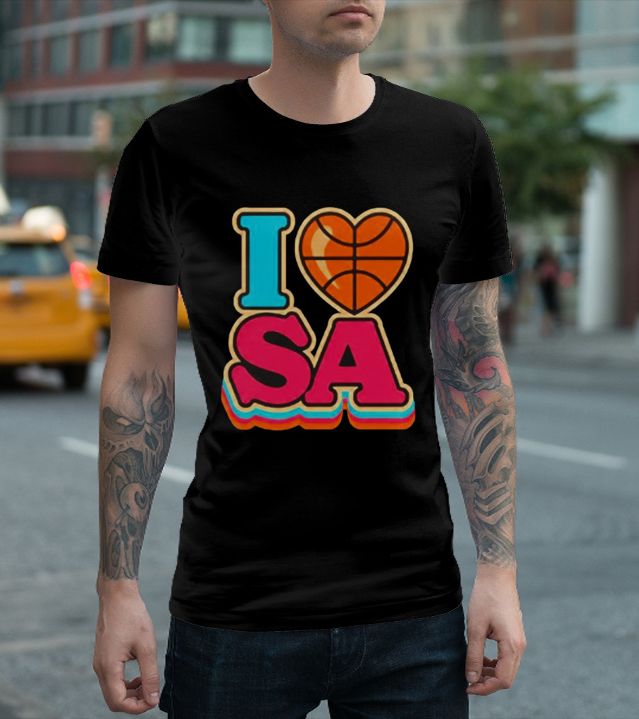 I Heart SA Basketball San Antonio Sports Fan Gear T-Shirt