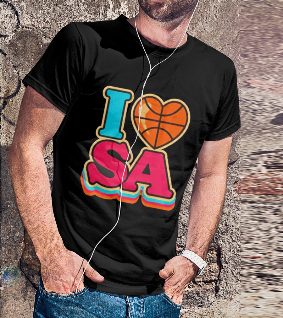 I Heart SA Basketball San Antonio Sports Fan Gear T-Shirt