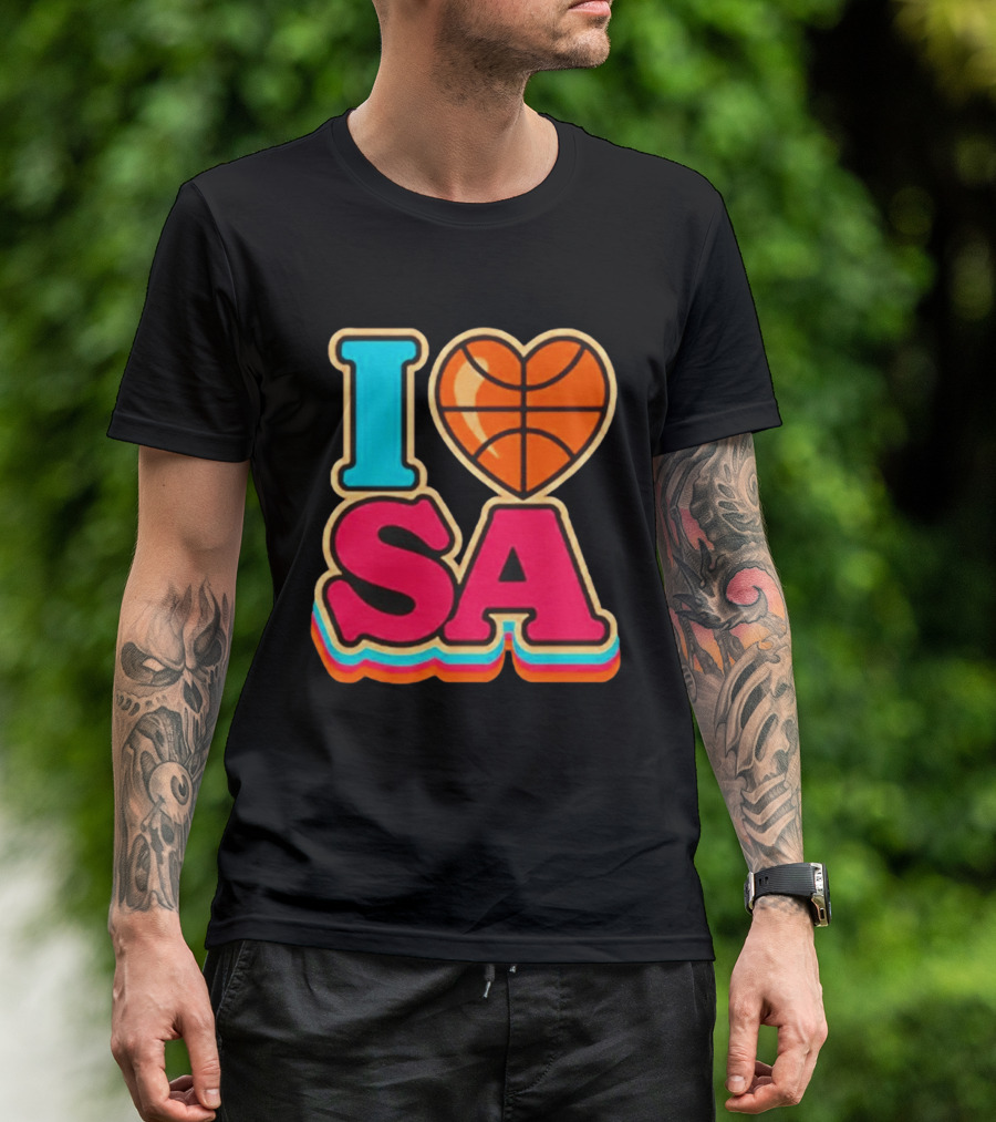 I Heart SA Basketball San Antonio Sports Fan Gear T-Shirt