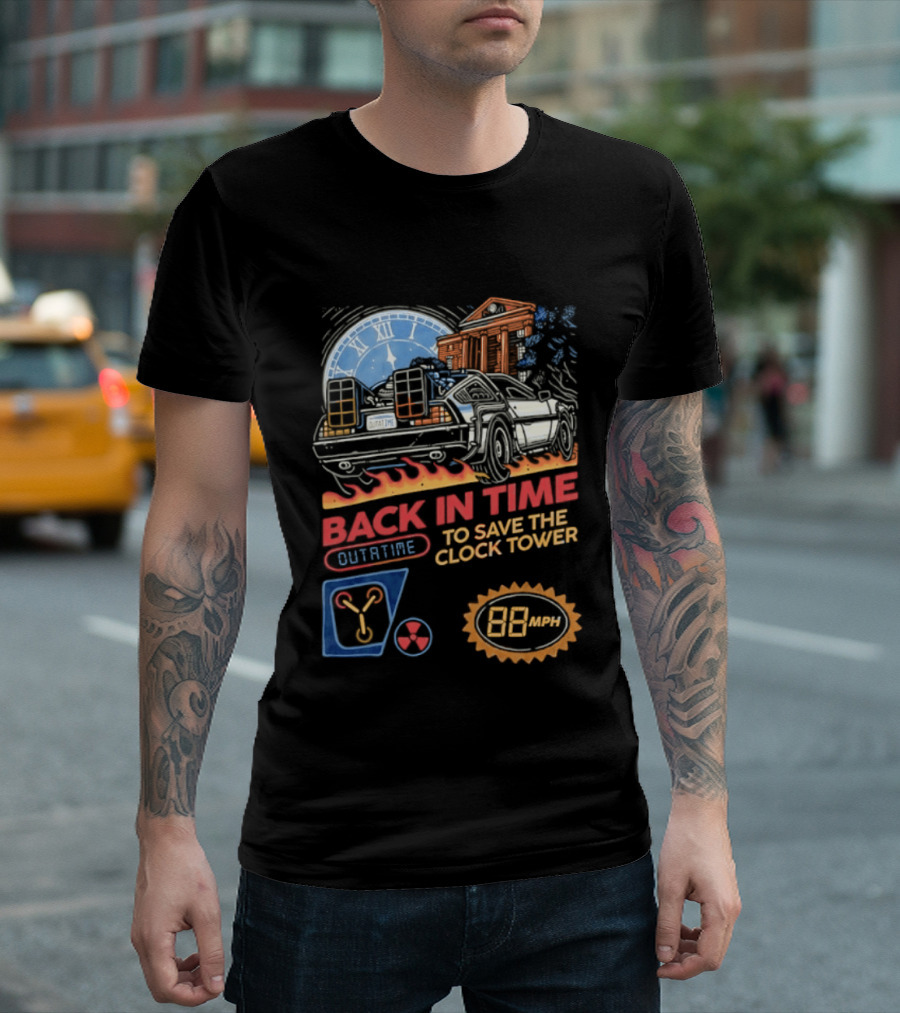Back In Time Outatime Save The Tower 88mph T-Shirt