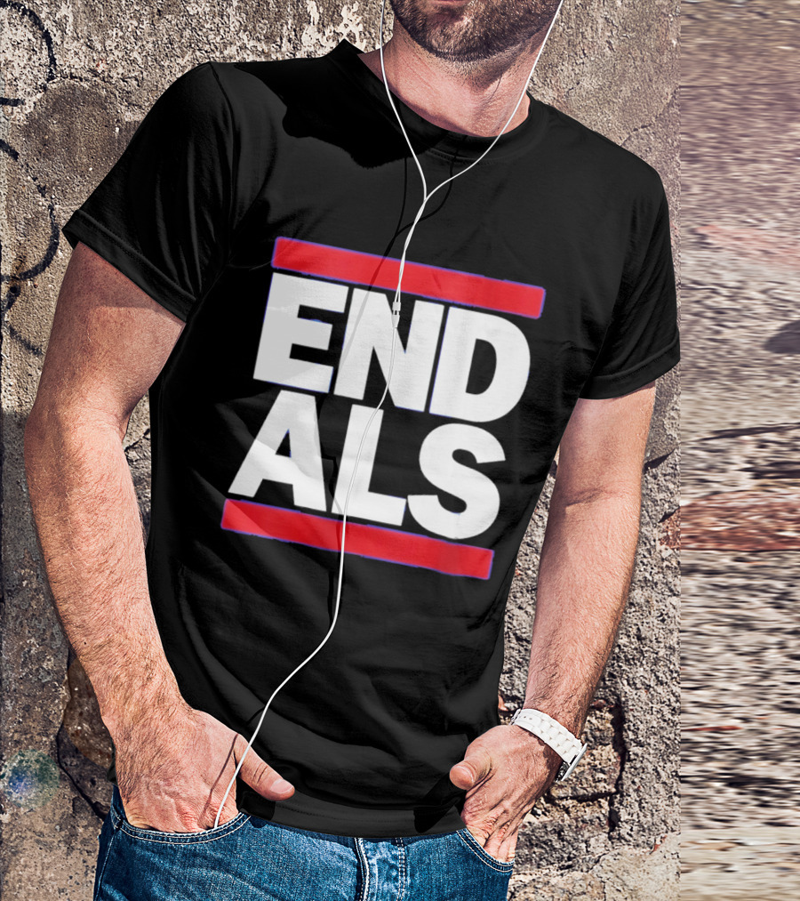 Chicago Cubs Lou Gehrig Day End ALS Campaign Red Blue T-Shirt