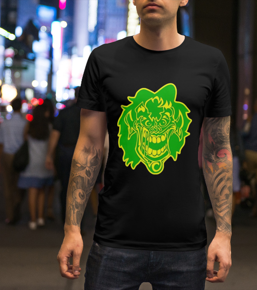 Insane Clown Posse Hatchetman Wicked Clown Face Neon Green Yellow T-Shirt