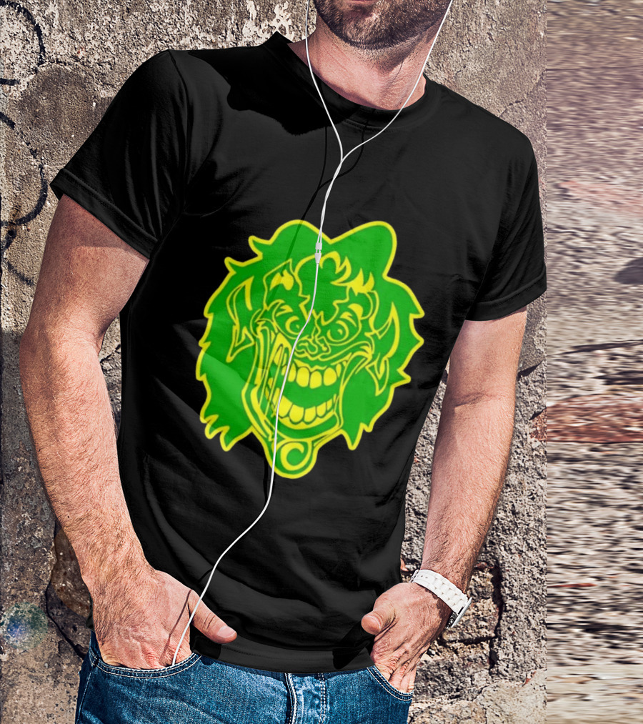 Insane Clown Posse Hatchetman Wicked Clown Face Neon Green Yellow T-Shirt