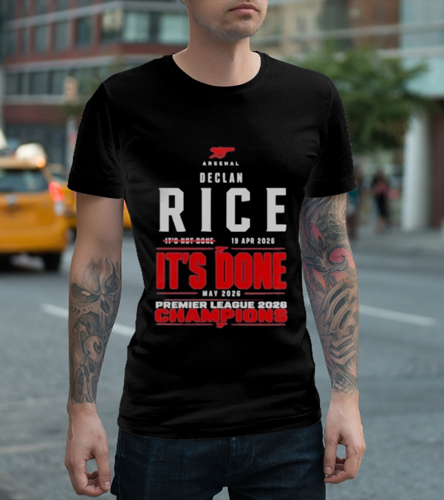 Arsenal Declan Rice It's Done Premier League Champions 2023 T-Shirt