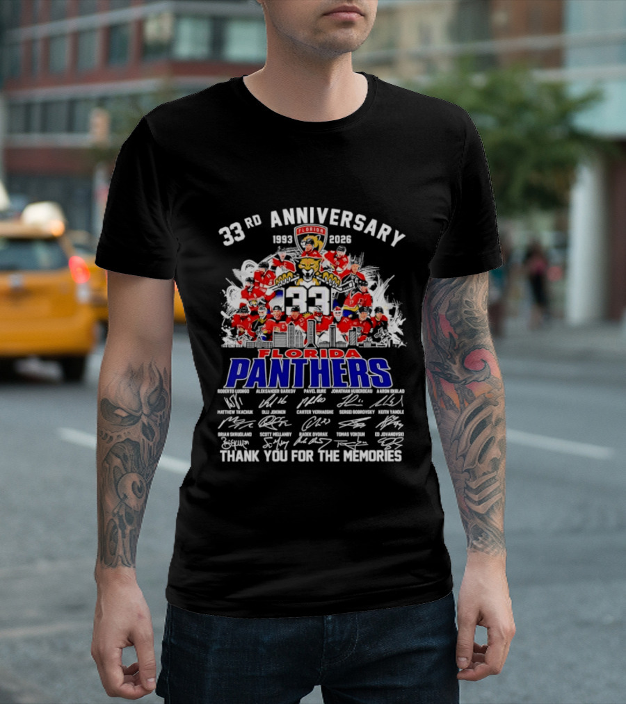 Florida Panthers 33rd Anniversary 1993 2026 Thank You For The Memories T-Shirt