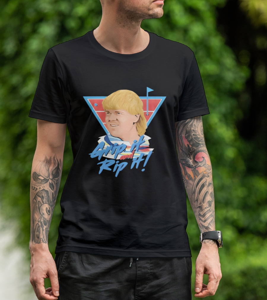 John Daly Bigface Golf Of America 4th Of July Grip It Rip It T-Shirt