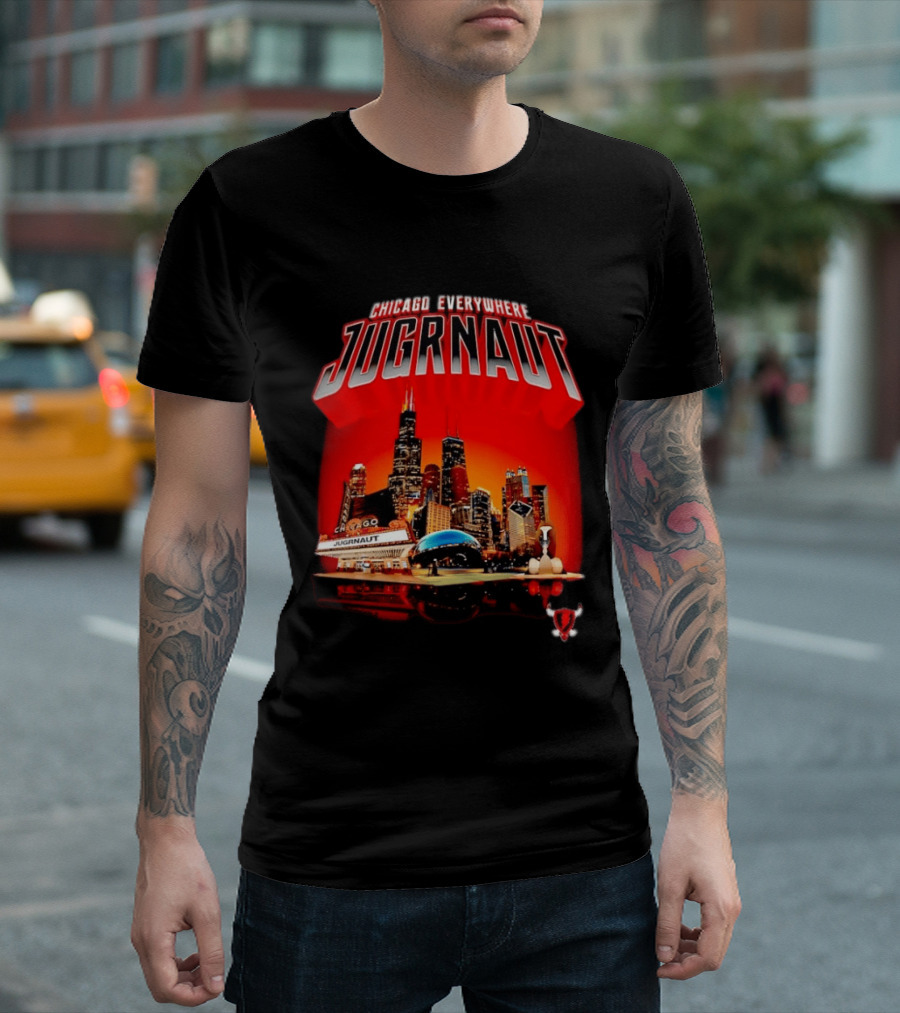Chicago Everywhere Jugrnaut Skyline Millennium Park T-Shirt