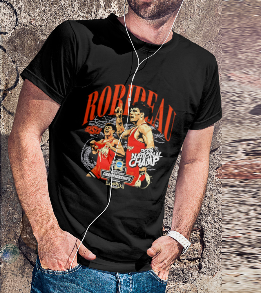 Landon Robideau Oklahoma State Wrestling 2026 National Champ Robideau NCAA T-Shirt